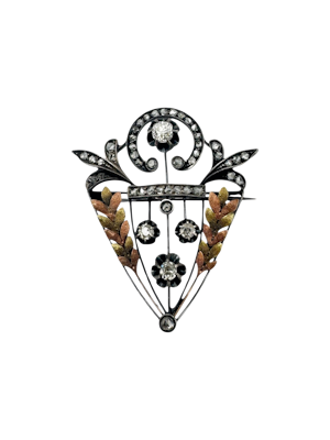Russian gold and diamond brooch, Moscow, c.1910.