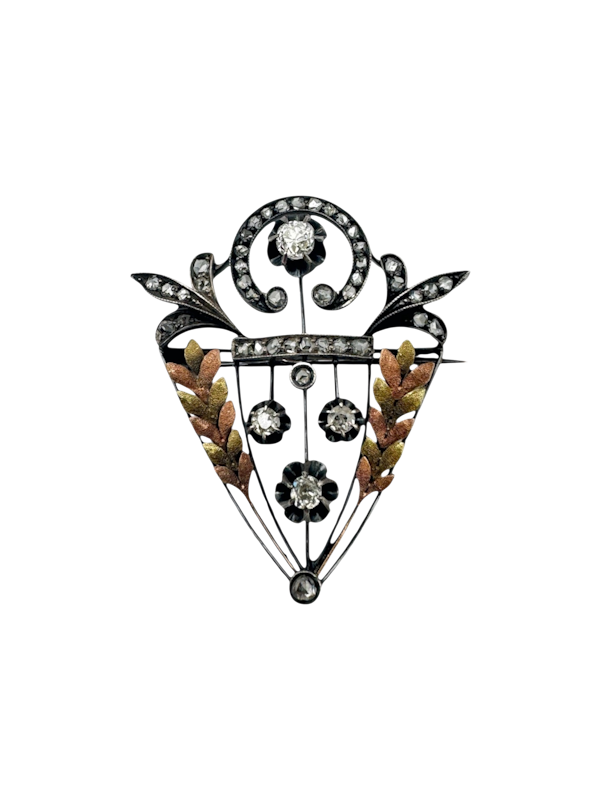 Russian gold and diamond brooch, Moscow, c.1910. - image 1