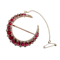 Antique Natural Red Spinel, Diamond and Gold Crescent Brooch, Circa 1890 - image 1