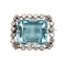 Vintage Aquamarine, Diamond and Platinum Cluster Brooch, Circa 1930 - image 1