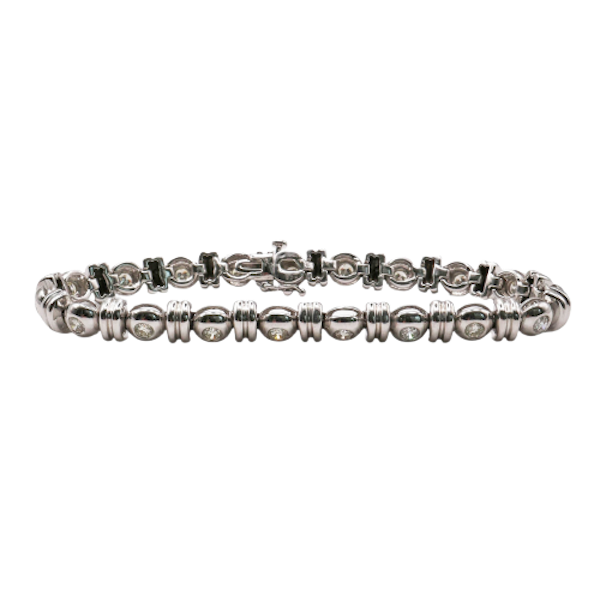 Vintage Diamond and 14ct White Gold Line Bracelet, 1.75 Carats - image 1