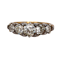 Antique Diamond, Silver and Gold Five Stone Carved Ring, Circa 1900 - image 1