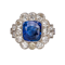 Lovely Art Deco French Diamond Sapphire Platinum Ring at Deco&Vintage Ltd - image 1