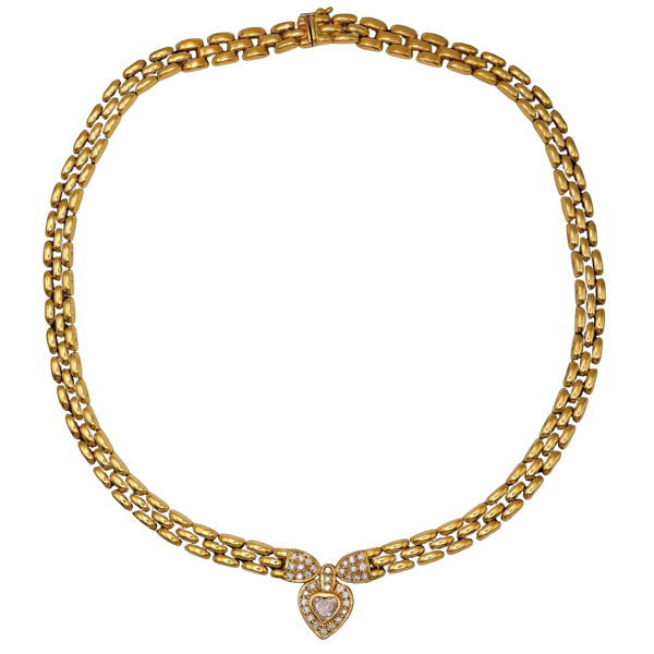 Contemporary Diamond 18ct Gold Necklace at Deco&Vintage Ltd - image 1