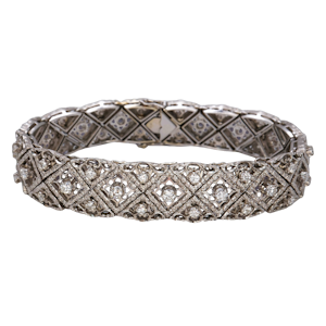 Vintage Diamond 18ct White Gold Bracelet at Deco&Vintage Ltd