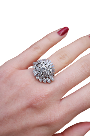 Cartier Vintage diamond platinum ring at Deco&Vintage Ltd