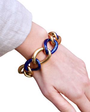 Lovely Vintage 18ct gold Enamel Bracelet at Deco&Vintage Ltd