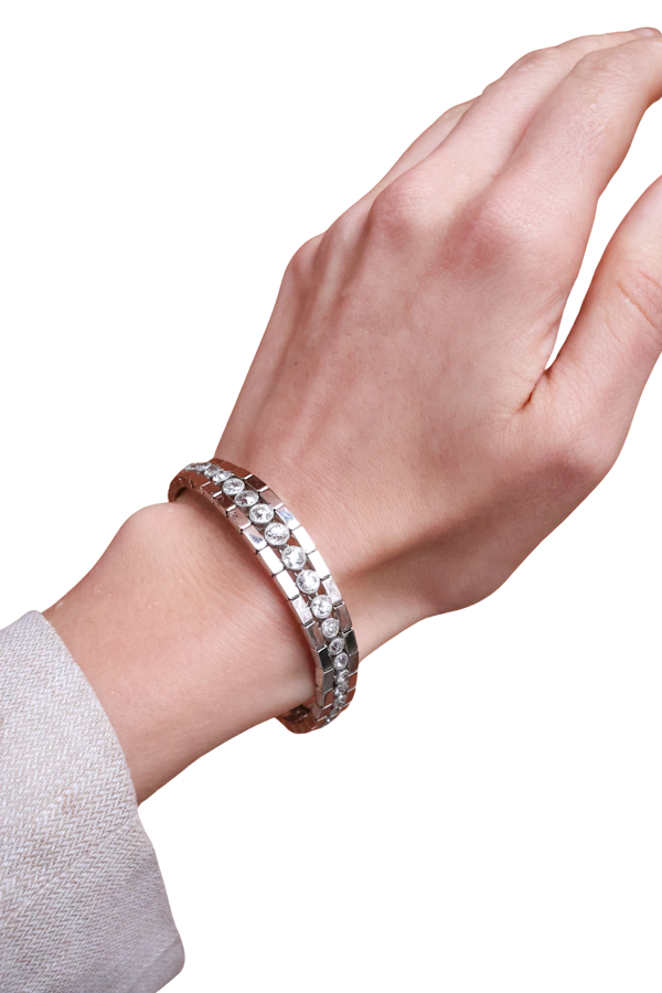 Lovely vintage French diamond 18ct white gold bracelet at Deco&Vintage Ltd - image 1