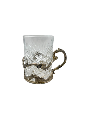 Faberge silver tea glass holder, Moscow, c.1900.