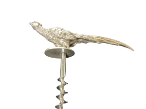 An unusual silver corkscrew in the form of a pheasant