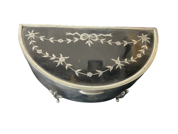 Antique silver tortoiseshell jewellery box - image 1