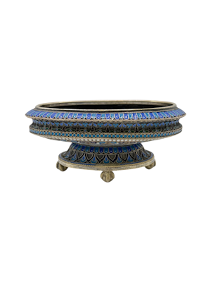 Russian silver cloisonné enamel vase, Moscow, c.1890 by Ovchinnikov.