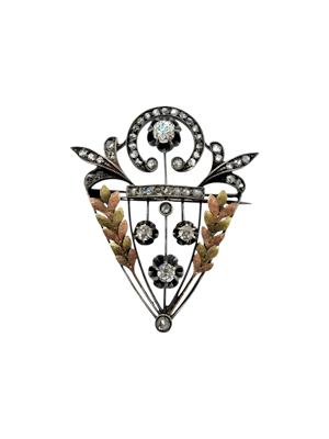 Russian gold and diamond brooch, Moscow, c.1910.