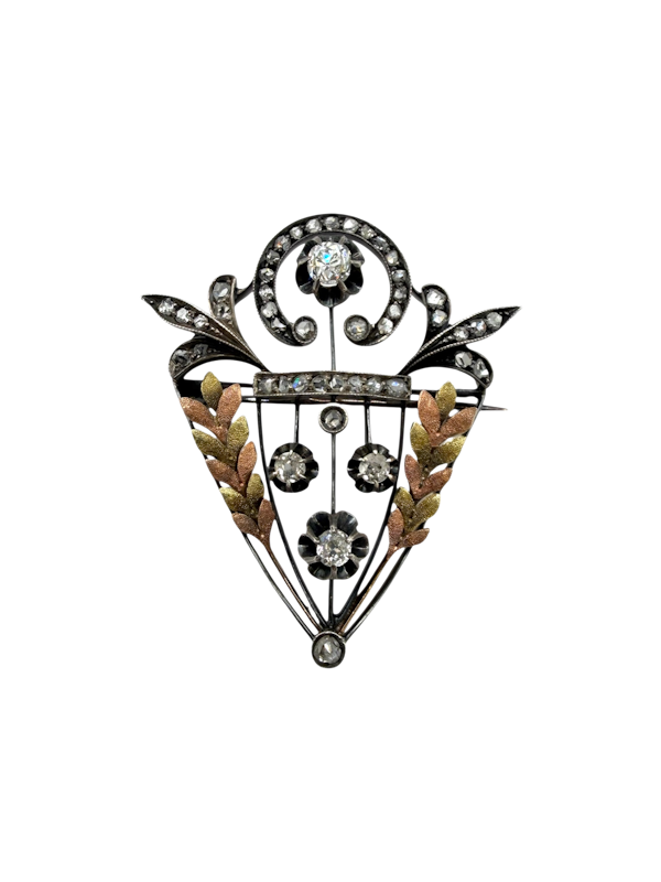 Russian gold and diamond brooch, Moscow, c.1910. - image 4