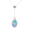 Art Deco Opal and Diamond Pendant Necklace - image 1