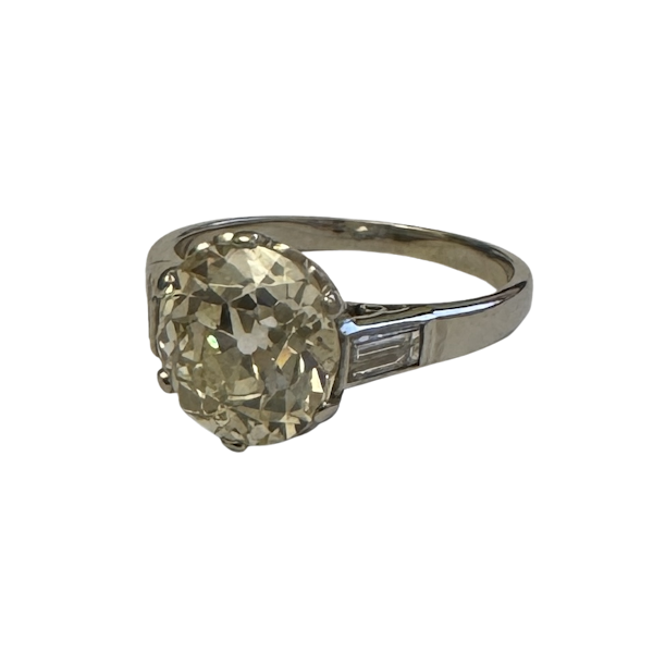 Platinum old cut diamond ring - image 1