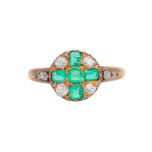 Early Victorian Emerald and Diamond Ring - Charlotte Sayers