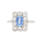 Ceylon Sapphire Old Mine Cut Diamond Cluster Ring - Charlotte Sayers - image 1