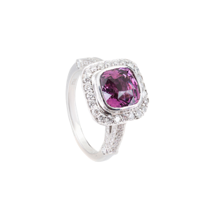 Pink Sapphire & Diamond Dress Ring in 18ct Gold