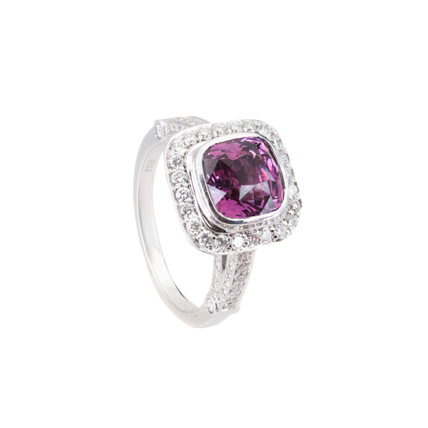 Pink Sapphire & Diamond Dress Ring in 18ct Gold - image 1