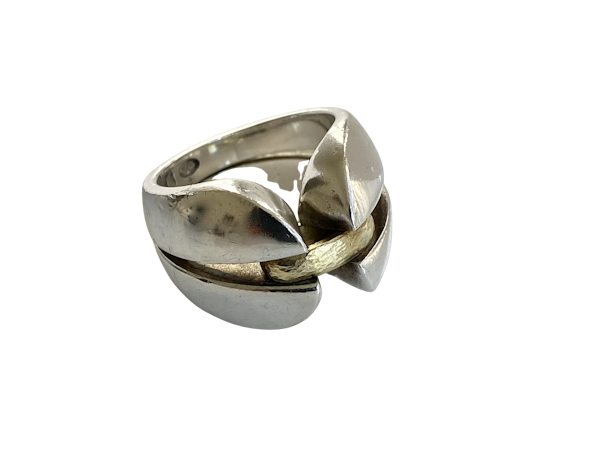 Georg Jensen silver & Gold ring - image 1