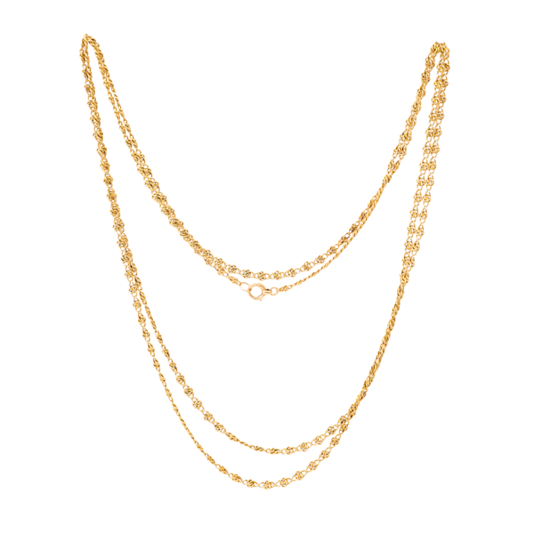 Victorian Twisted Loop Guard Chain in 15ct Gold, English c.1880 - image 1