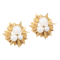 Pair of Sixties 14ct Gold and Pearl Sunburst Clip Earrings - image 1