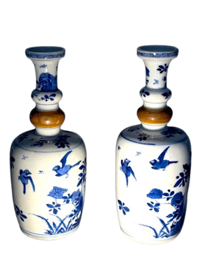 A PAIR OF RARE CHINESE 'MALLET FORM' VASES