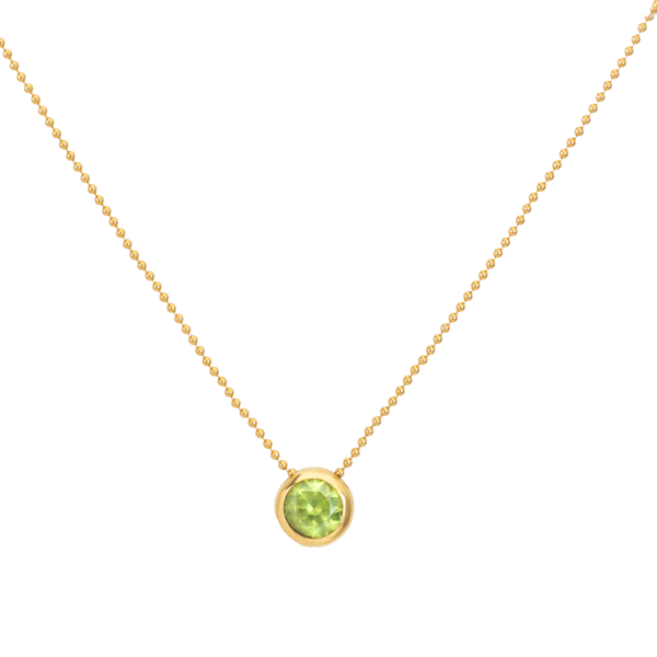 Vintage Italian 18ct Gold Peridot Pendant Necklace - image 1