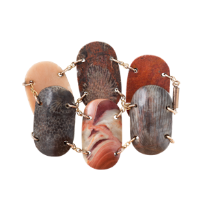 Victorian Scottish Agate & 9ct Gold Panel Bracelet