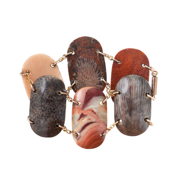 Victorian Scottish Agate & 9ct Gold Panel Bracelet - image 1