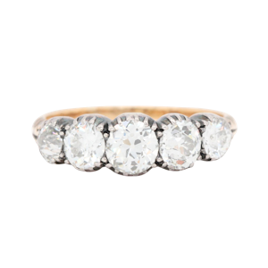 Victorian Diamond Five Stone Ring - Charlotte Sayers