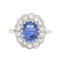Edwardian Sapphire and Diamond Cluster Ring - Charlotte Sayers - image 1