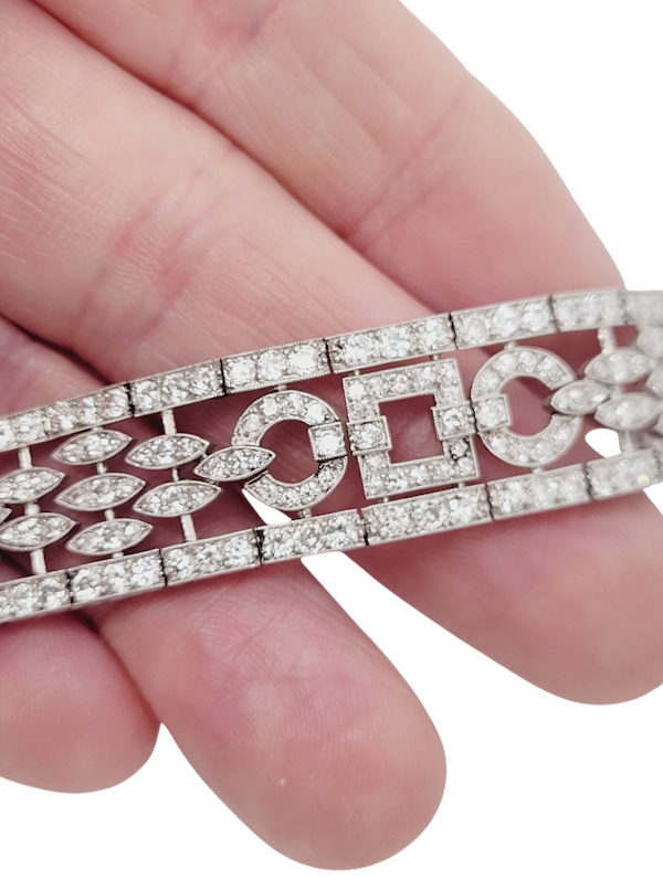 French Art deco 1920's geometric diamond bracelet sku 8798 DBGEMS - image 1