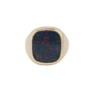 Rare Bloodstone signet ring sku 8794 DBGEMS