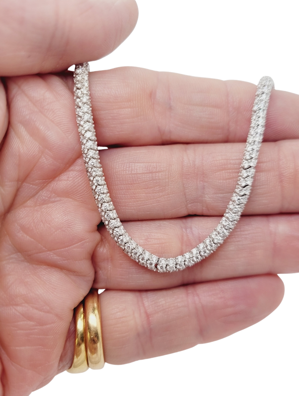 Modern diamond snake link necklace sku 8784 DBGEMS - image 1