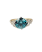 Edwardian blue zircon and diamond ring sku 8779 DBGEMS - image 1