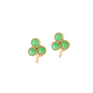 Pair of 1960s Jade and 9ct Gold Stud Earrings