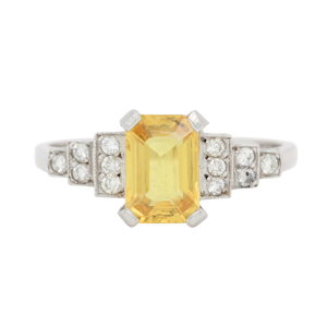 Vintage Yellow Sapphire and Diamond Ring - Charlotte Sayers