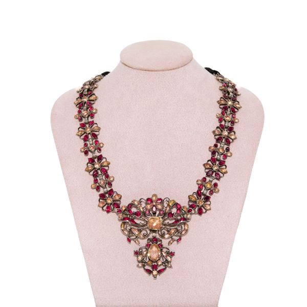 Iberian 18th Century Topaz Garnet and Rock Crystal Necklace - Charlotte Sayers - image 1