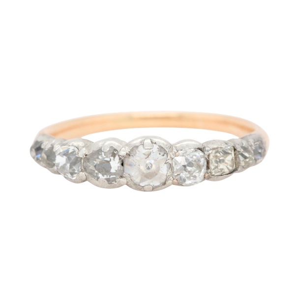 Georgian Foil Backed Old Cut Diamond Line Ring - Charlotte Sayers - image 1
