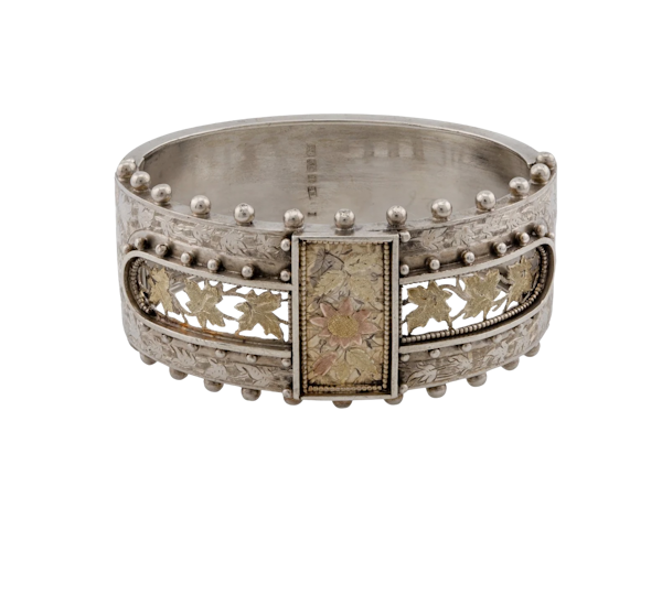 Victorian Silver Cuff - Spectrum Antiques - image 1