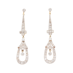 Art Deco Diamond Drop Earrings - Charlotte Sayers