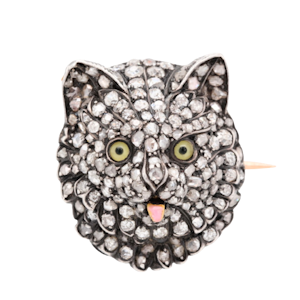 Victorian Diamond Cat Brooch - Charlotte Sayers