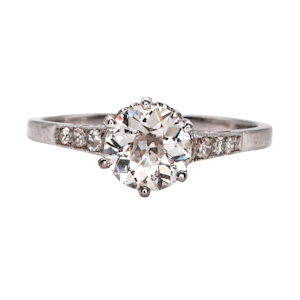 Art Deco Single Stone Diamond and Platinum Ring, 0.84ct, Circa 1930