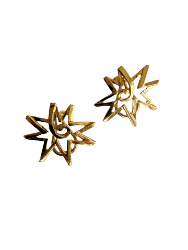 Tiffany 18k gold star ear clips - image 1