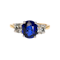 Modern Sapphire, Diamond, Yellow and White Gold Three Stone Ring, 1.93 Carats - image 1