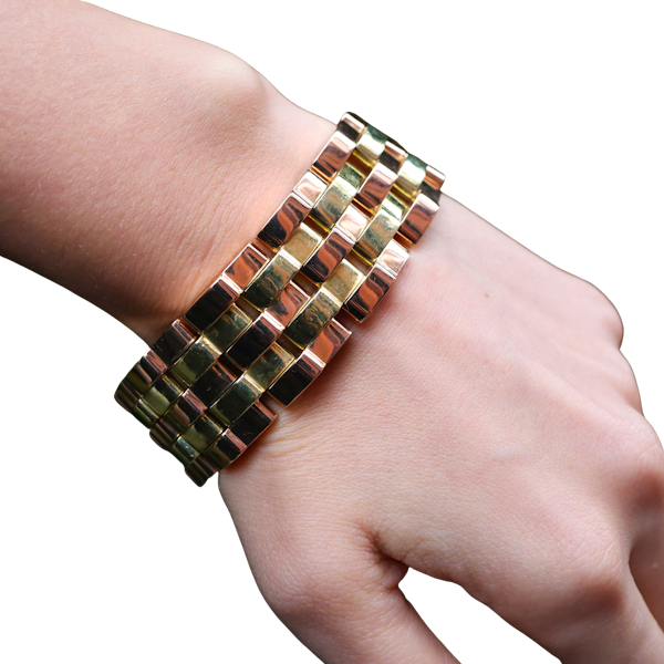 Lovely French 18ct Two-tone Gold Bracelet at Deco&Vintage Ltd - image 1