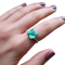 Beautiful 4.45ct Colombian Minor oil Emerald And Diamond Platinum Ring at Deco&Vintage Ltd - image 1