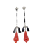 Fine iconic art deco onyx, coral and diamond drop earrings sku 8817 DBGEMS - image 1